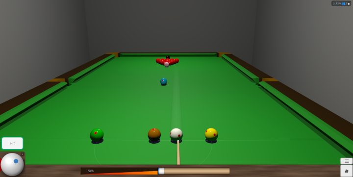 Snooker online spielen: Aufnahme auf dem 12-Fuß-Turniertisch